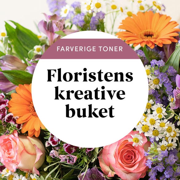Floristens kreative buket, farverige nuancer